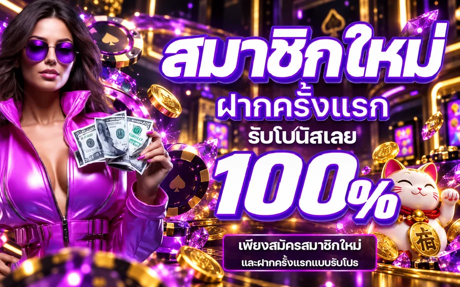 แบนเนอร์สมัครสมาชิก BPLAY444 พร้อมตัวละคร Lucky Neko